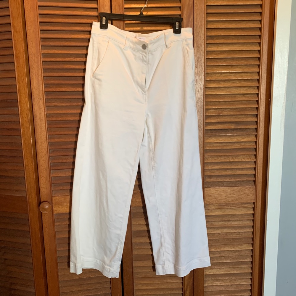 Everlane wide leg crop pant bone